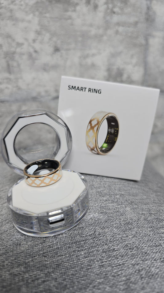 Smart Ring Gr. 11 Gold weiß Gemustert