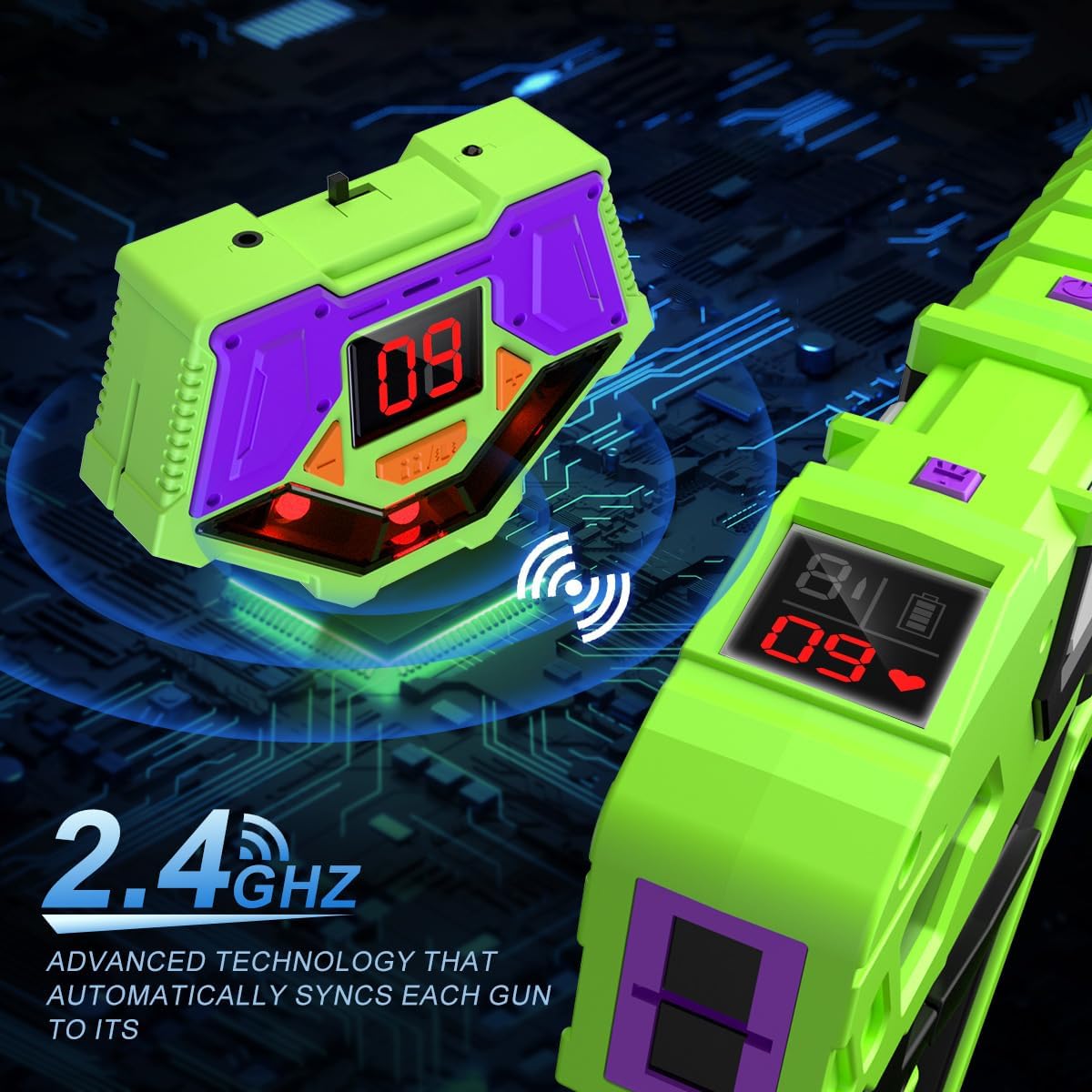 VATOS Wiederaufladbares Laser Tag Set – 4 Pack Lasertag mit Empfängern für Kinder Erwachsene