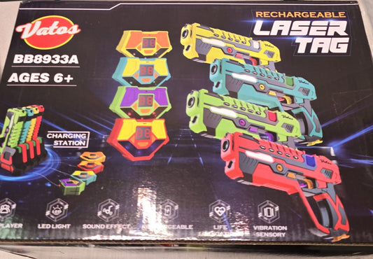 VATOS Wiederaufladbares Laser Tag Set – 4 Pack Lasertag mit Empfängern für Kinder Erwachsene