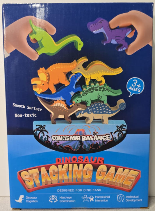 DejaNard Dinosaurier-Stapelspielzeug aus Holz, Montessori Spielzeug