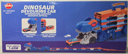 VATOS Dinosaurier Transport Truck Auto Spielzeug - 2 in 1 Auswurf Folding Portable Track Auto mit 8 Race Cars