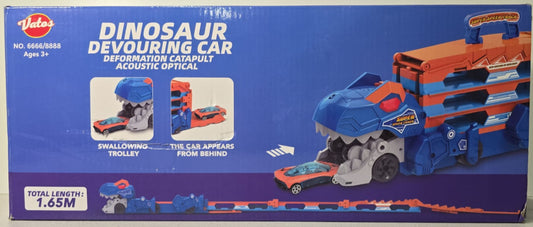 VATOS Dinosaurier Transport Truck Auto Spielzeug - 2 in 1 Auswurf Folding Portable Track Auto mit 8 Race Cars